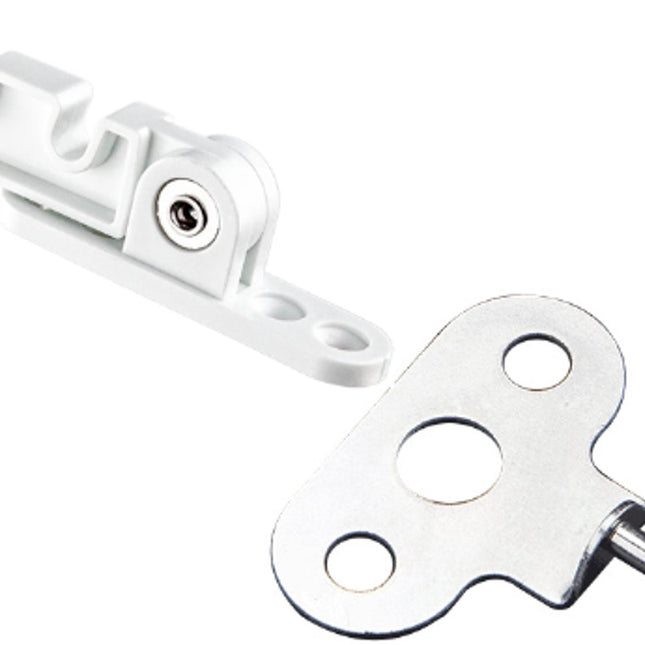 2 pieces - window holder - window limiter white - Window stays - Windows - Window fittings - Window holder & door holder - wind hook - Plastic and metal - 10.6×1.4cm - adjustable - Anti-burglary - window security - for inward-opening windows.