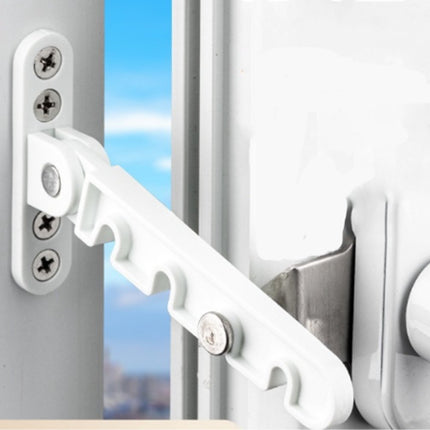 2 pieces - window holder - window limiter white - Window stays - Windows - Window fittings - Window holder & door holder - wind hook - Plastic and metal - 10.6×1.4cm - adjustable - Anti-burglary - window security - for inward-opening windows.