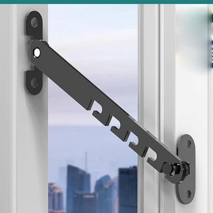 Window and Door Stopper - 2 pieces - Window Limiter - Window Security - Child Lock Window - Window Lock - 16cm - with Mounting Material - Black.