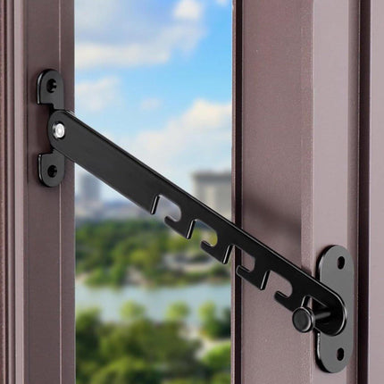 Window and Door Stopper - 2 pieces - Window Limiter - Window Security - Child Lock Window - Window Lock - 16cm - with Mounting Material - Black.