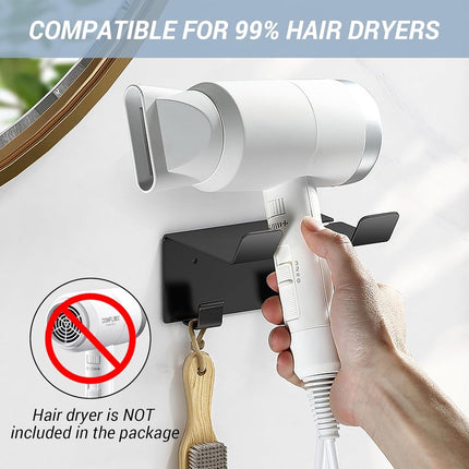Hairdryer holder - Hairdryer holder - Hairdryer holder - Hairdryer wall bracket - Universal - wall bracket - black - 11.5*9.5*5.5cm - metal - wall bracket - Bathroom accessories.