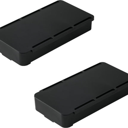 Desk organizer - 2 pieces - Drawer dividers - Self-adhesive - Under desk drawer organizer - Drawer under desk - Hidden desk drawer - For shelves, desks and tables - Black - 19.8*10.5*3.3 cm - ABS.