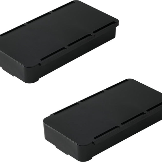 Desk organizer - 2 pieces - Drawer dividers - Self-adhesive - Under desk drawer organizer - Drawer under desk - Hidden desk drawer - For shelves, desks and tables - Black - 19.8*10.5*3.3 cm - ABS.