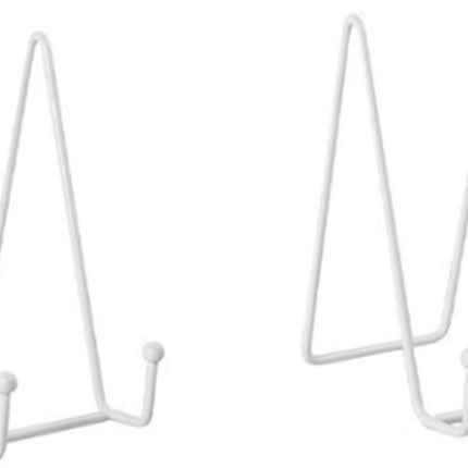 pieces - Plate stand - Display - Holder - Decorative plates - Books - Photo frame stand - Plates - Rack - Kitchen cabinet - Metal - white - 7.5*14 cm.