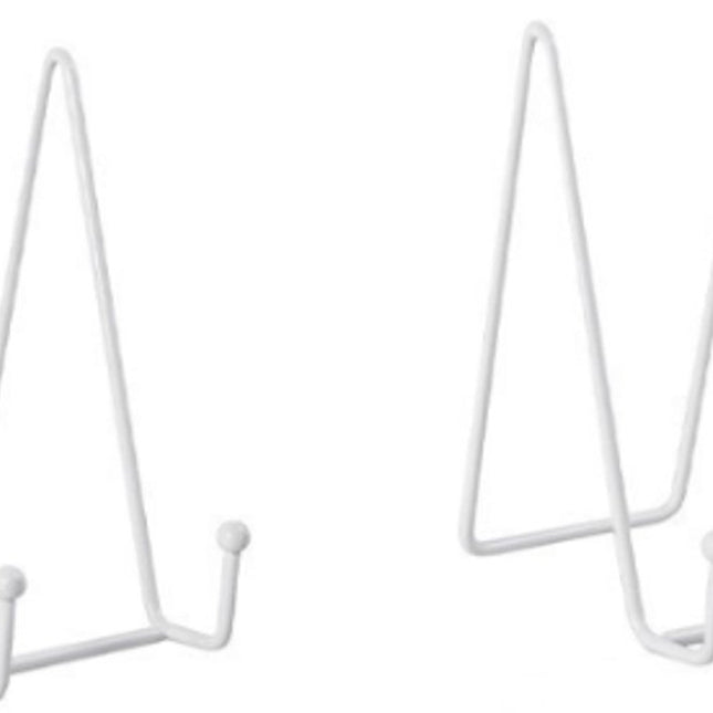 pieces - Plate stand - Display - Holder - Decorative plates - Books - Photo frame stand - Plates - Rack - Kitchen cabinet - Metal - white - 7.5*14 cm.