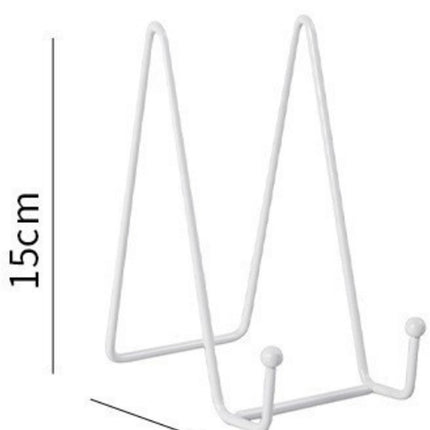 pieces - Plate stand - Display - Holder - Decorative plates - Books - Photo frame stand - Plates - Rack - Kitchen cabinet - Metal - white - 7.5*14 cm.
