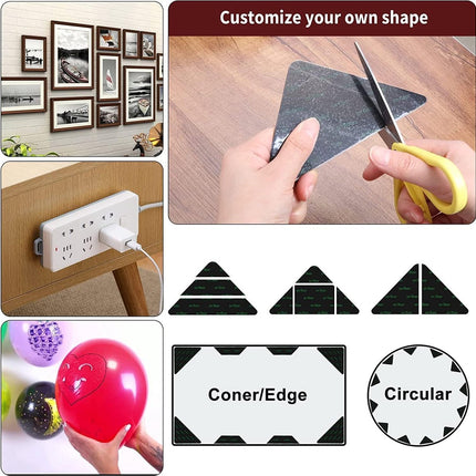 Anti-slip corners - Carpet tape - Carpet grippers - 8 pieces - Anti-slip mat, rug, carpet - Reusable pads - Self-adhesive double-sided.