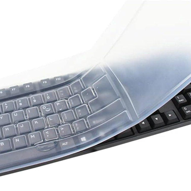 Keyboard Cover - Keyboard Protector - Silicone - Waterproof - Dust and Splashproof - Keyboard Protection - Cover - Dust Cover for Keyboard - For Keyboards - 44.5*13cm - Transparent White.