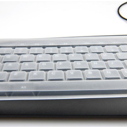 Keyboard Cover - Keyboard Protector - Silicone - Waterproof - Dust and Splashproof - Keyboard Protection - Cover - Dust Cover for Keyboard - For Keyboards - 44.5*13cm - Transparent White.