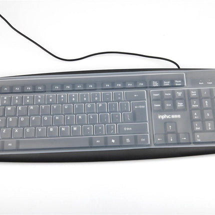 Keyboard Cover - Keyboard Protector - Silicone - Waterproof - Dust and Splashproof - Keyboard Protection - Cover - Dust Cover for Keyboard - For Keyboards - 44.5*13cm - Transparent White.