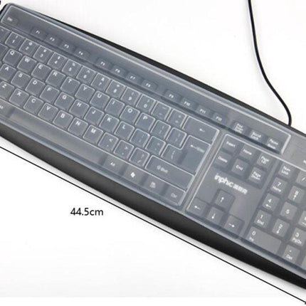 Keyboard Cover - Keyboard Protector - Silicone - Waterproof - Dust and Splashproof - Keyboard Protection - Cover - Dust Cover for Keyboard - For Keyboards - 44.5*13cm - Transparent White.