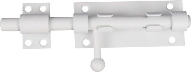 Sliding lock - Sliding lock - Sliding bolt - Gate bolt - Door lock - Bolt - Door bolt - Door lock - Plate bolt - 5 inch - Stainless steel - white - for shed gate storage, garden house door, cupboard.