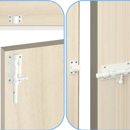Sliding lock - Sliding lock - Sliding bolt - Gate bolt - Door lock - Bolt - Door bolt - Door lock - Plate bolt - 5 inch - Stainless steel - white - for shed gate storage, garden house door, cupboard.