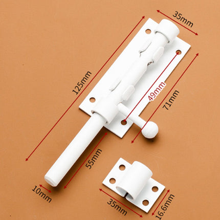 Sliding lock - Sliding lock - Sliding bolt - Gate bolt - Door lock - Bolt - Door bolt - Door lock - Plate bolt - 5 inch - Stainless steel - white - for shed gate storage, garden house door, cupboard.