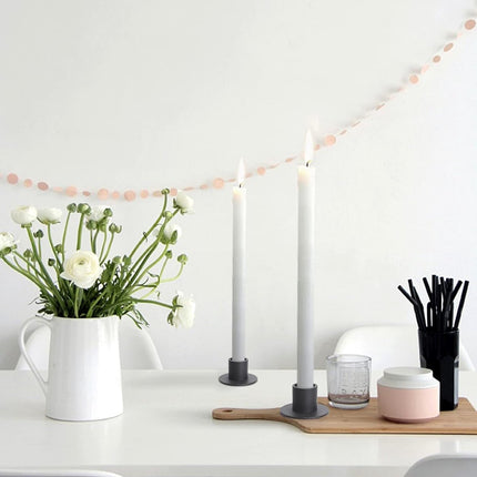 Candlesticks - 4 pieces - Φ2.5 cm - Candle holders - Candle stand - Candle coaster - Home accessories - Decorative accessories - Iron - Black - Tea light holder - Candle shelf.