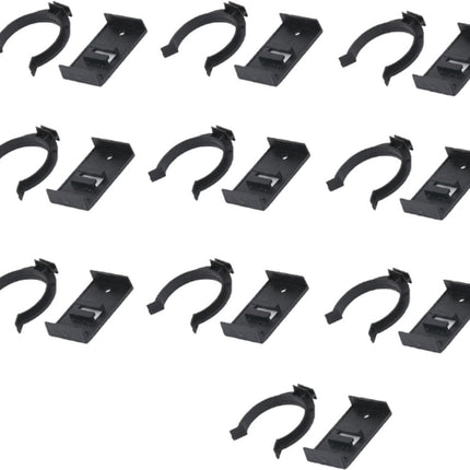 10 pieces - Skirting clips - Furniture clamps - Kitchen plinth hooks - Kitchen plinth clips - For kitchen frames mounting - Black - plastic - For cabinet legs with a diameter of 3.9 cm - For sofa, table, bed, cabinet.