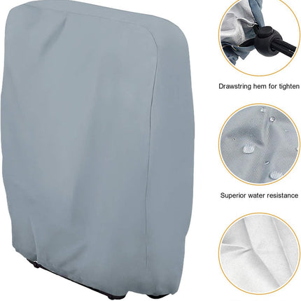 Waterproof Chair Cover - 2 Pieces - Garden Chair Cover - Protective Cover for Garden Furniture - Cover for Folding Chairs - Garden Furniture Cover - Garden Chair Cover - 71x20/34x110cm - For Outdoor Use in the Garden, Balcony or Terrace - Gray - 210D Oxfo.