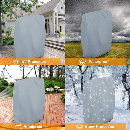 Waterproof Chair Cover - 2 Pieces - Garden Chair Cover - Protective Cover for Garden Furniture - Cover for Folding Chairs - Garden Furniture Cover - Garden Chair Cover - 71x20/34x110cm - For Outdoor Use in the Garden, Balcony or Terrace - Gray - 210D Oxfo.