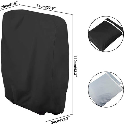 20/34*71*110cm - Garden chair covers - Foldable lounge chair cover - 210D Oxford fabric garden chair covers - Dust cover for chair - Dust cover - Garden accessories - Foldable lounger cover - with storage bag - black.