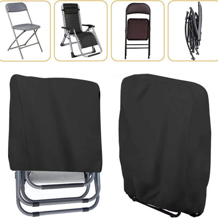 20/34*71*110cm - Garden chair covers - Foldable lounge chair cover - 210D Oxford fabric garden chair covers - Dust cover for chair - Dust cover - Garden accessories - Foldable lounger cover - with storage bag - black.