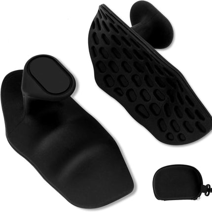 Fitness Strength Training Grips - Pack of 2 - Rubber Gym Weightlifting Non-Slip Exercise Grips - Deadlift Straps - Lift Straps - Strength Training - Fingerless Weightlifting Grips - Non-Slip Palm Protectors - Black.