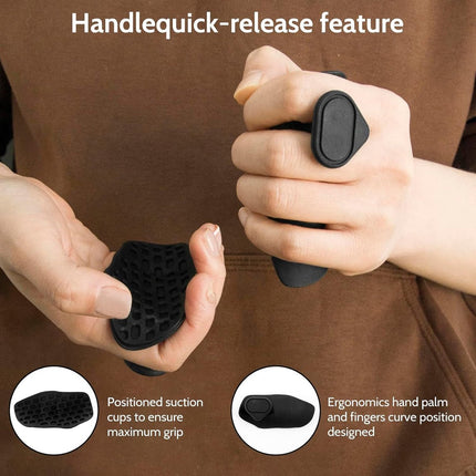 Fitness Strength Training Grips - Pack of 2 - Rubber Gym Weightlifting Non-Slip Exercise Grips - Deadlift Straps - Lift Straps - Strength Training - Fingerless Weightlifting Grips - Non-Slip Palm Protectors - Black.