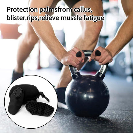 Fitness Strength Training Grips - Pack of 2 - Rubber Gym Weightlifting Non-Slip Exercise Grips - Deadlift Straps - Lift Straps - Strength Training - Fingerless Weightlifting Grips - Non-Slip Palm Protectors - Black.