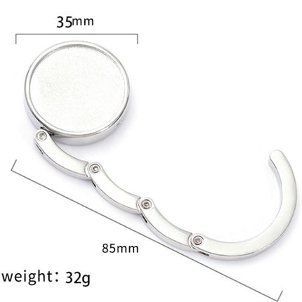 Bag Hanger Table - 2 pieces - Foldable bag hanger - Portable bag hook - Bag hook - With anti-slip pad - for table or desk - Silver.