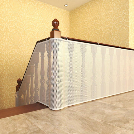 Child safety net - Safety gate - 300x79 cm - stair mesh - Safety net - white - Roll-up - Baby safety - Adjustable - for stair railings, balcony beds, railings.