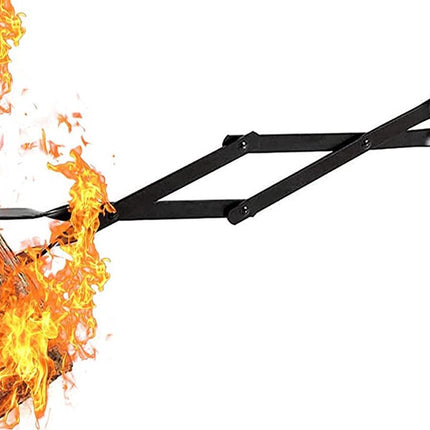 Fire Pit Tongs - Fire Pit Tongs - Fireplace Accessories - Fireplaces - Fire Pit Tool for Outdoor Indoor Camping - Wood Stoves - Fire Pits - Black - Steel - 26 Inch.