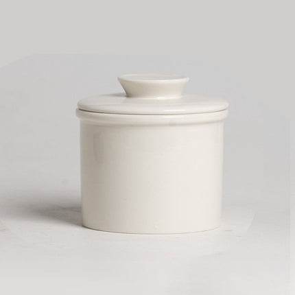 Butter dish - Ceramic - Butter storage box - Butter dishes - Butter dish - Butter pot - With lid - For spreadable butter - White.