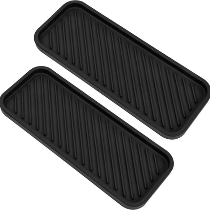 Silicone Sponge Holder - 2 Pieces - Kitchen Sponge Holders - Countertop Organizer - Sink Organizer - Kitchen Organizer - Soap Dish - Soap Rack - Non-Slip - For storing sponges, dishwashing products, plates, soap, brushes - Black.