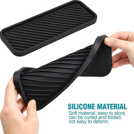 Silicone Sponge Holder - 2 Pieces - Kitchen Sponge Holders - Countertop Organizer - Sink Organizer - Kitchen Organizer - Soap Dish - Soap Rack - Non-Slip - For storing sponges, dishwashing products, plates, soap, brushes - Black.