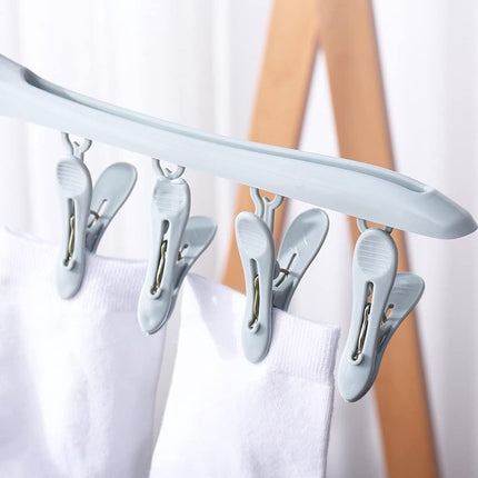 Sock dryer - 4 pieces 8 clips - Blue green purple yellow - Sock hanger - Sock dryer - Bras - Underwear - Sock drying rack - Drying rack - Drying rack - Small clothes rack - Washing hanger - Sock drying rack - Sock hanger - Windproof.