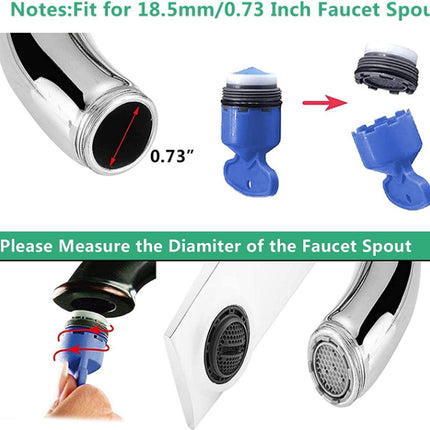 Set of 8 pieces - water-saving aerator - tap screen aerator - tap aerator - tap attachment - universal tap attachment - 18.5mm - blue - ABS - tap connector.