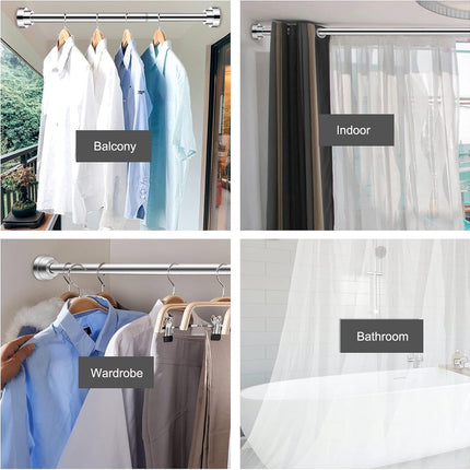 Clothes rail - Clothes rack - Wardrobe rack - Clothes rail - 50cm - Stainless steel - silver - Adjustable - Extendable - without drilling - for 55-85 cm Wardrobe.