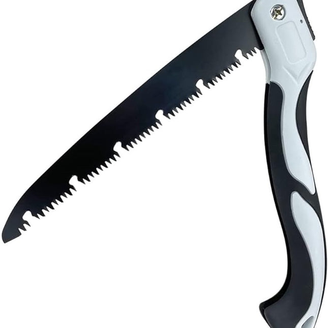 Folding Saw - Folding Pruning Saw - Garden Hand Saw - Folding Saw - 250 mm Saw Blade, 525 mm Total Length - Black - Tree Saw - Wood Saw - Manganese Steel.