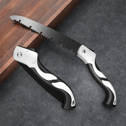 Folding Saw - Folding Pruning Saw - Garden Hand Saw - Folding Saw - 250 mm Saw Blade, 525 mm Total Length - Black - Tree Saw - Wood Saw - Manganese Steel.