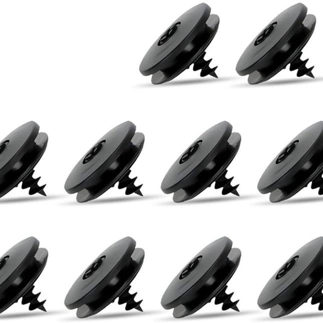 Car Floor Mat Fastening Clips - Pack of 10 - For Attaching Car Anti-Slip Mats - Car Mat Fastening Buckles - Black - Plastic - Universal - 3.55*2 cm - Suitable for Most Car Floor Mats.