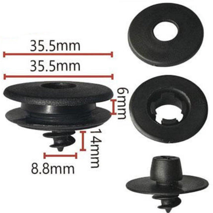 Car Floor Mat Fastening Clips - Pack of 10 - For Attaching Car Anti-Slip Mats - Car Mat Fastening Buckles - Black - Plastic - Universal - 3.55*2 cm - Suitable for Most Car Floor Mats.
