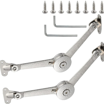 2 pieces - Flap hinge - Kitchen cabinet hinge - Furniture hinge - Overlay hinge - with brake - With screws and Allen key - zinc alloy - nickel plated - max. weight support 10kg.