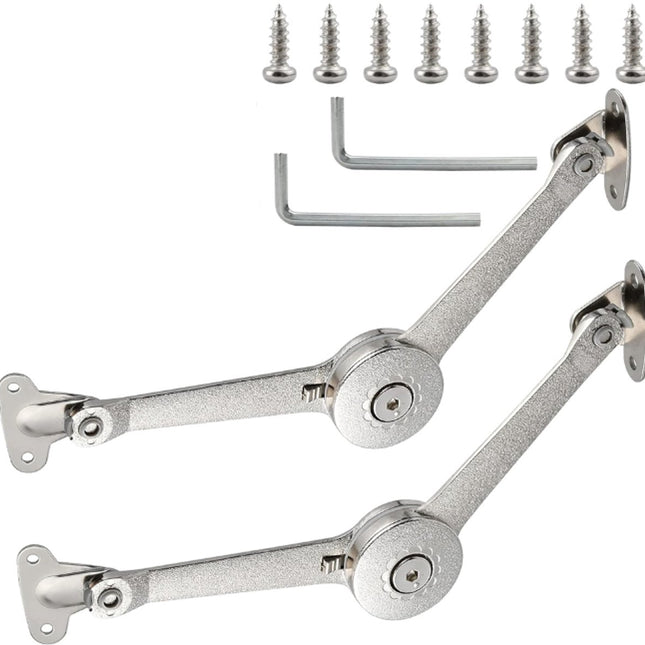 2 pieces - Flap hinge - Kitchen cabinet hinge - Furniture hinge - Overlay hinge - with brake - With screws and Allen key - zinc alloy - nickel plated - max. weight support 10kg.
