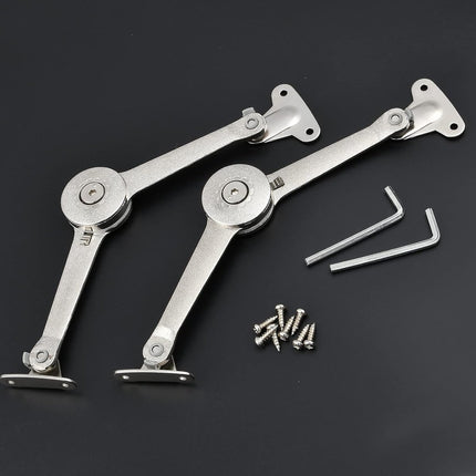 2 pieces - Flap hinge - Kitchen cabinet hinge - Furniture hinge - Overlay hinge - with brake - With screws and Allen key - zinc alloy - nickel plated - max. weight support 10kg.