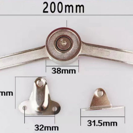 2 pieces - Flap hinge - Kitchen cabinet hinge - Furniture hinge - Overlay hinge - with brake - With screws and Allen key - zinc alloy - nickel plated - max. weight support 10kg.