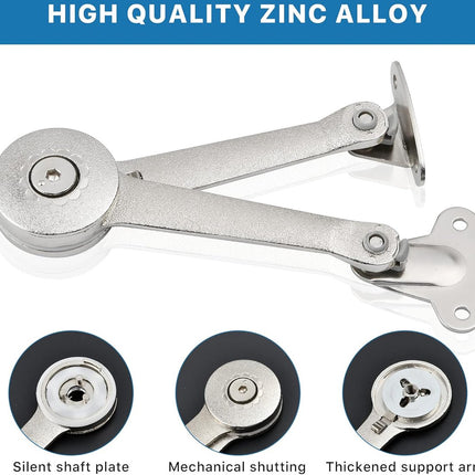 2 pieces - Flap hinge - Kitchen cabinet hinge - Furniture hinge - Overlay hinge - with brake - With screws and Allen key - zinc alloy - nickel plated - max. weight support 10kg.