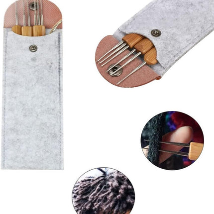 Set of 6 - Crochet needles - Dreadlocks tool - Crochet - 0.75 mm - Storage bag.