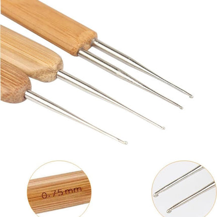 Set of 6 - Crochet needles - Dreadlocks tool - Crochet - 0.75 mm - Storage bag.