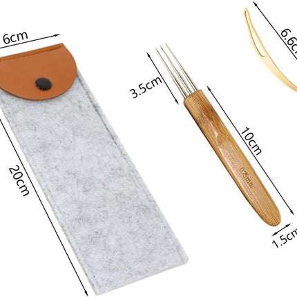 Set of 6 - Crochet needles - Dreadlocks tool - Crochet - 0.75 mm - Storage bag.