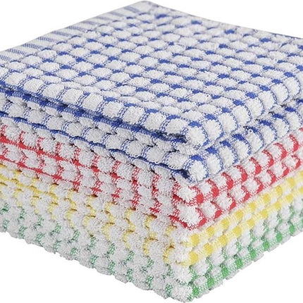Dishcloth Set 8 Pieces - Dishcloth - Dishcloths - Cleaning Cloths - Microfiber Cleaning Cloths - 30x30cm - Cotton - Red*2+Yellow*2+Blue*2+Green*2.
