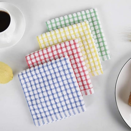 Dishcloth Set 8 Pieces - Dishcloth - Dishcloths - Cleaning Cloths - Microfiber Cleaning Cloths - 30x30cm - Cotton - Red*2+Yellow*2+Blue*2+Green*2.